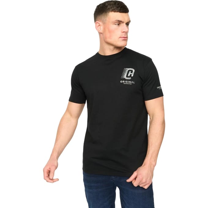 Crosshatch Heren Winchamp T-Shirt (Zwart)