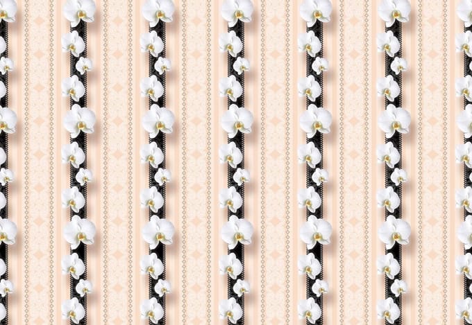 Fotobehang Flowers Floral Pattern | XL - 208cm x 146cm | 130g/m2 Vlies