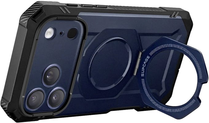 Supcase UB Grip Pro hoesje - Geschikt voor iPhone 17 Pro Max en geschikt voor iPhone 18 Pro Max - Screenprotector - Geschikt voor MagSafe - Blauw