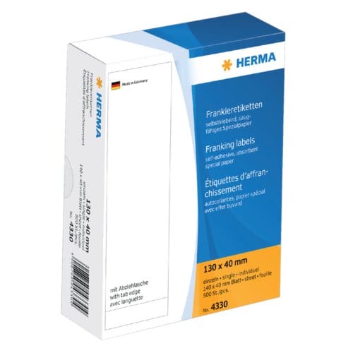 HERMA Frankieretik. einzeln met Abziehl. 130x40 mm 500 St.