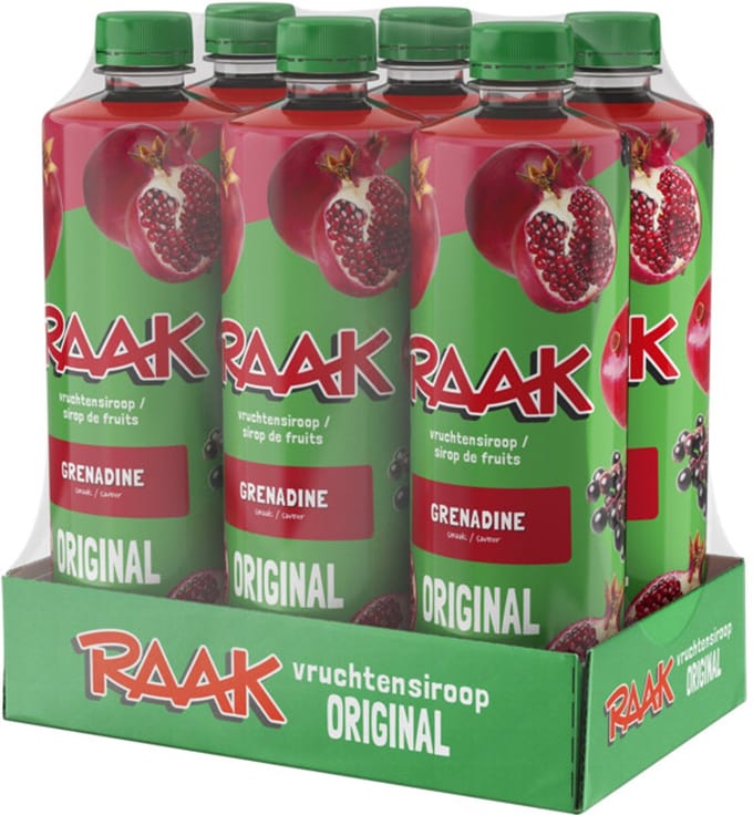 Raak Vruchtensiroop Grenadine - 6 x 750 ml