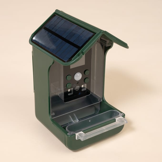 TIAKI vogelvoederhuisje met camera 10.5x10 x17.5cm, groen