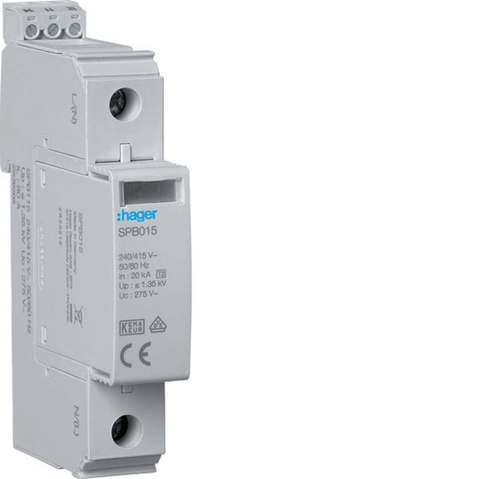 Hager Spb115 Type 2 Overspanningsbeveiliging 40kA TNC Met Afstandsbediening Signaal - Spb115