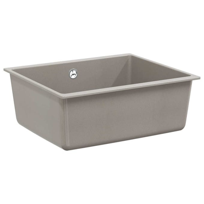 vidaXL - Wasbak - 80% - Kwarts - en - 20% - Hars - 530 - x - 460 - mm - Grijs