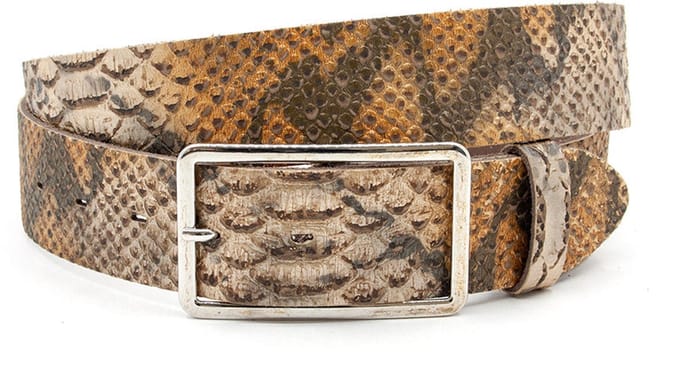 Dames riem bruin multi - 4 cm breed - Leer - Jeans riem - Casual - Maat 85