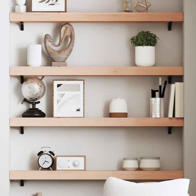 vidaXL - Wandschap - 100x10x6 - cm - onbehandeld - massief - eikenhout