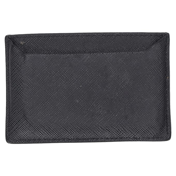 Prada Lux Kaart Houder in Zwart Saffiano Leder