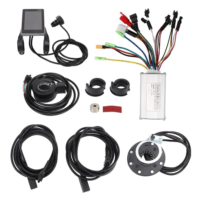 Elektrische Fiets Conversie Kit 17A Drie Modes Controller GD06 Display Borstelloze Motor Controller Set voor 250W 350W Motor black