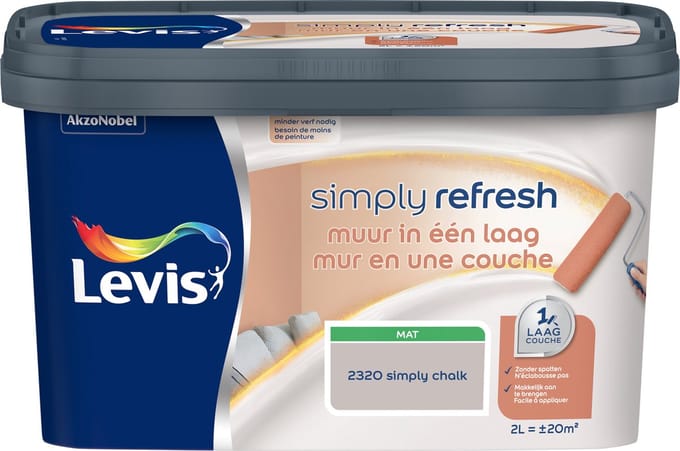 Levis - Simply Refresh Muur In Een Laag - Simply Chalk - 2 L