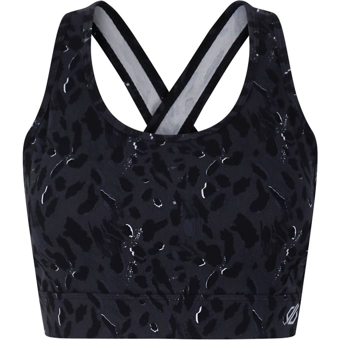 Dare 2B Dames/Dames Swift II Sportbeha met dierenprint (Zwart)