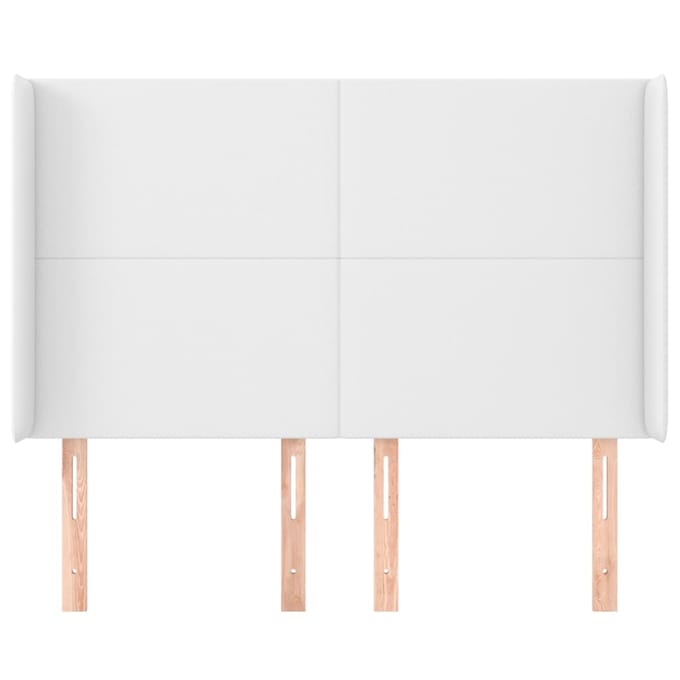 vidaXL - Hoofdbord - met - randen - 147x16x118/128 - cm - kunstleer - wit