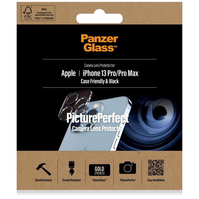 PanzerGlass Screenprotector geschikt voor Apple iPhone 13 Pro Glazen | PanzerGlass PicturePerfect Camera Protector - Case Friendly