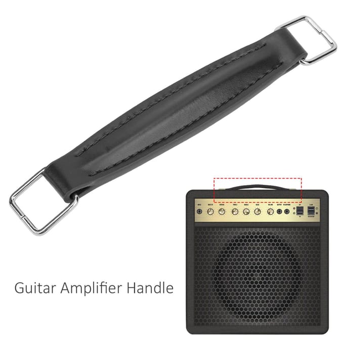 Gitaarversterker Handvat PU Leer Interne Stalen Versterking Luidspreker AccessoiresZwart gray