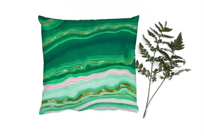 Sierkussens - Kussentjes Woonkamer - 40x40 cm - Goud - Agaat - Luxe