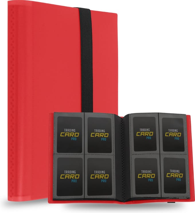TradingCardPro - Rode verzamelmap binder - Map voor 160 Kaarten - 20 Pagina’s - 4 Pocket - A5 Formaat - Premium Kwaliteit - Binder rood