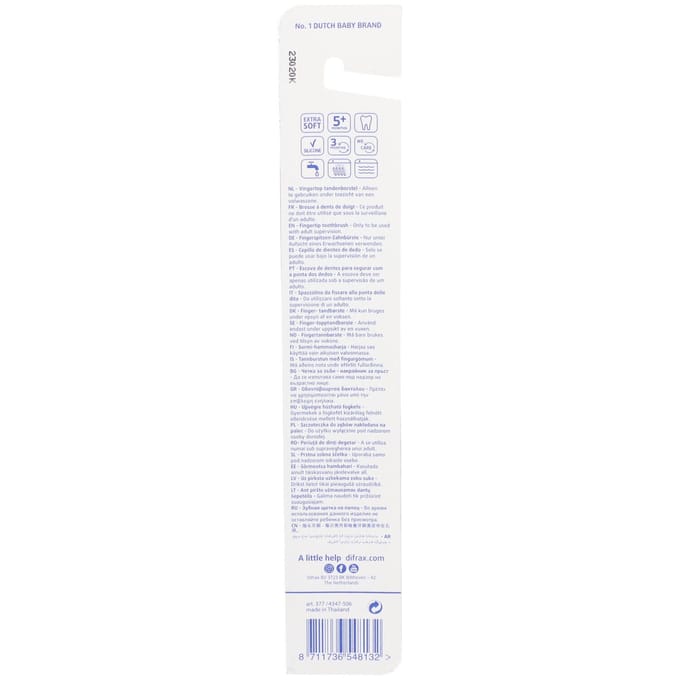 Difrax Tandenborstel Vingertop Silicone Ass