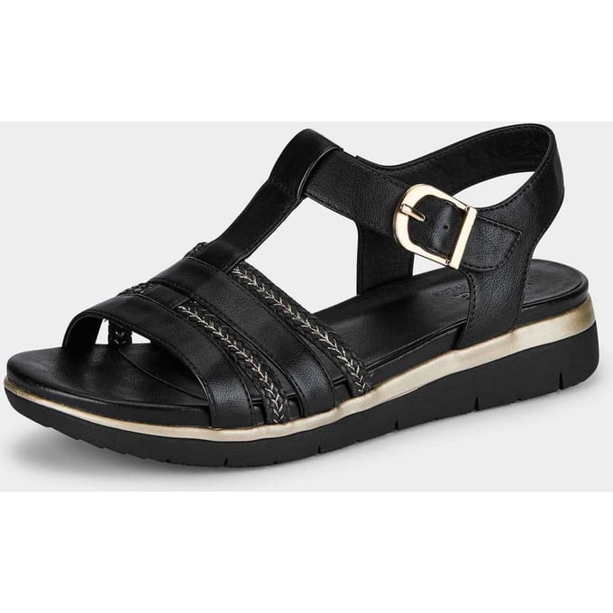 Sandalen met sleehak - zwart - Gr. 37 van Goldner Fashion