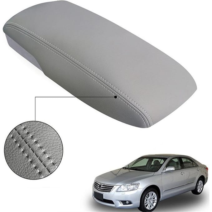 Middenconsole deksel armsteun lederen bekleding grijs past voor Toyota Camry 2007-11 gray