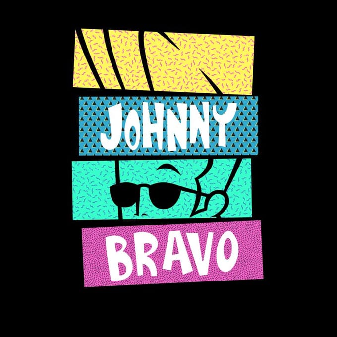 Cartoon Network Spin-Off Johnny Bravo 90s Slices t-shirt - Zwart - M