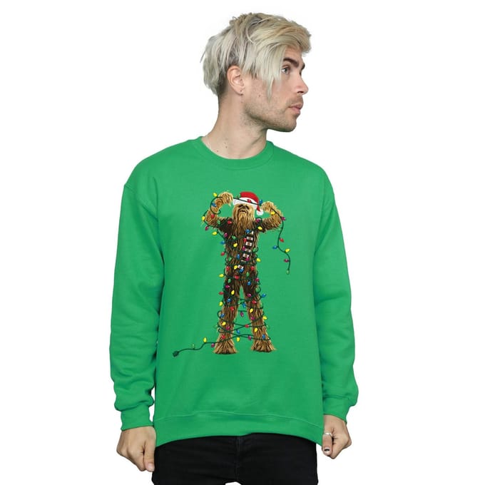 Star Wars Heren Chewbacca Kerstverlichting Sweatshirt (Iers Groen)