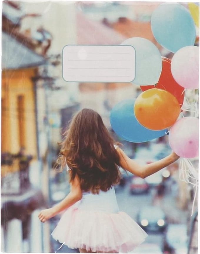 Schoolschriften ballon met lijn 1 stuks