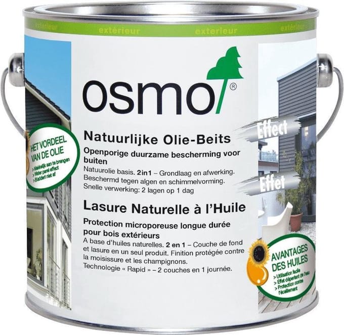 Osmo Natuurlijke Olie Beits Buiten - Graffit-Zilver 1142 - 2.5 liter