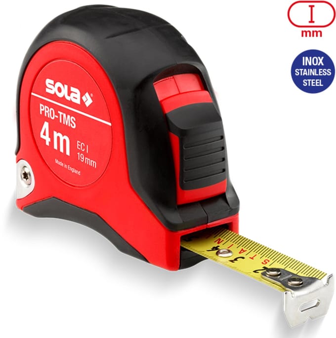 Sola PRO-TMS Rolbandmaat - 4 meter x 19 mm - 50029501