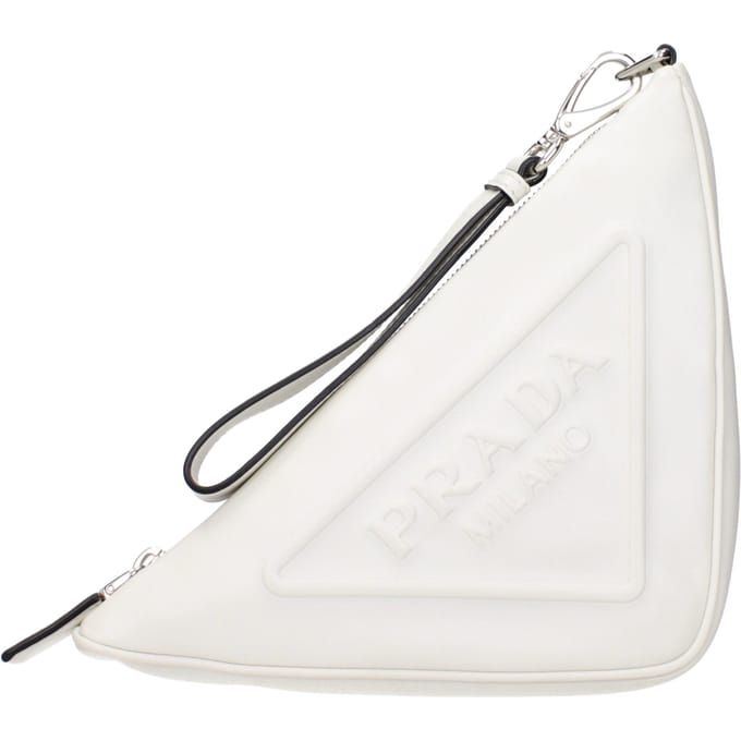Witte Leren Clutch Tas