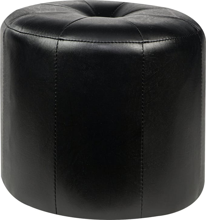 Mood poef hoog-lederlook-zwart-40x34x40cm
