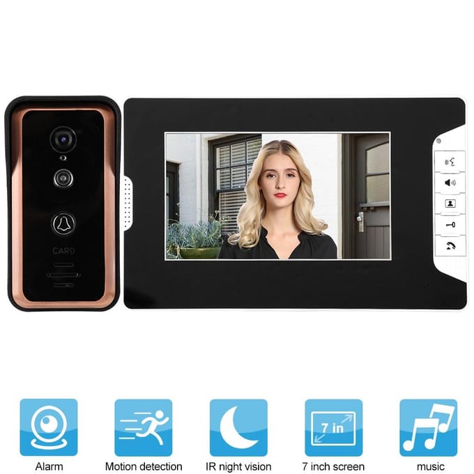 7-inch Bedraad Video Intercom Appartement Deurtelefoon Systeem Slimme Toegang Deurcamera