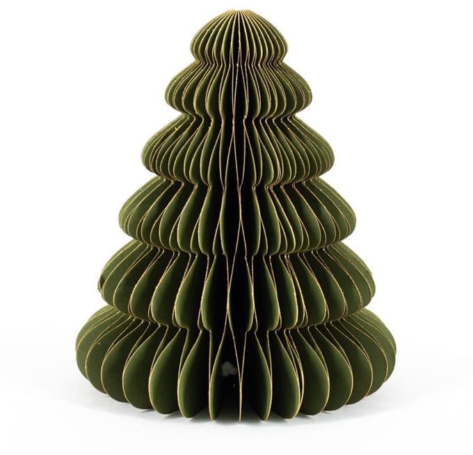 Papieren kerstboom groen 17cm