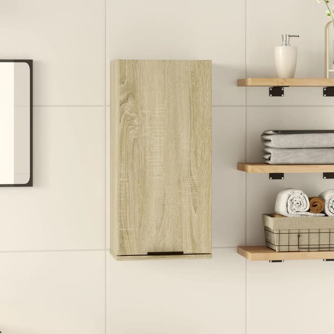 vidaXL - Badkamerkast - wandgemonteerd - 32x20x67 - cm - sonoma - eikenkleurig