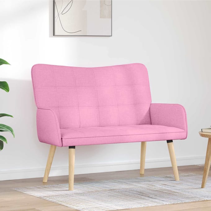 vidaXL - 2-Zits - Sofa - Roze - 115 - x - 61 - x - 87 - cm - Stof