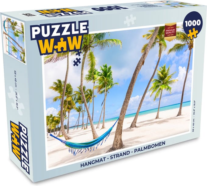 Puzzel Hangmat - Strand - Palmbomen - Legpuzzel - Puzzel 1000 stukjes volwassenen