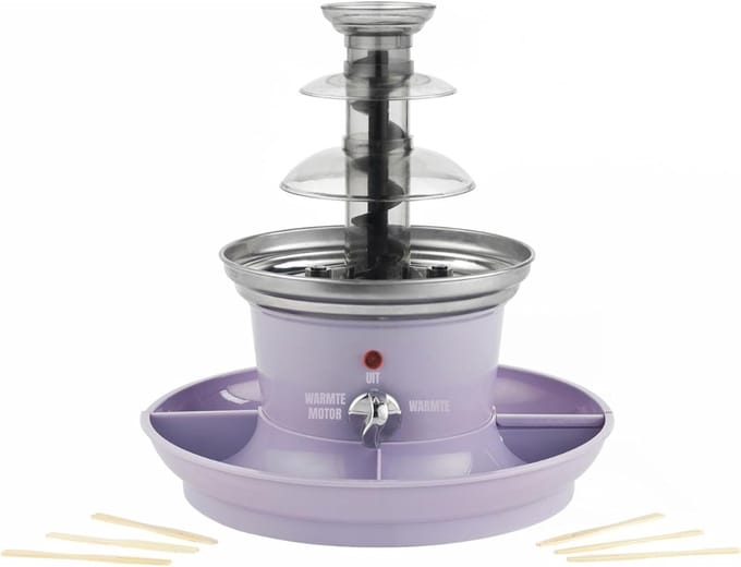 RWB® Cocoladefontein - Chocolade Fondue - Luxe Chocoladefontein - Purple - 26 x 26 x 28 cm