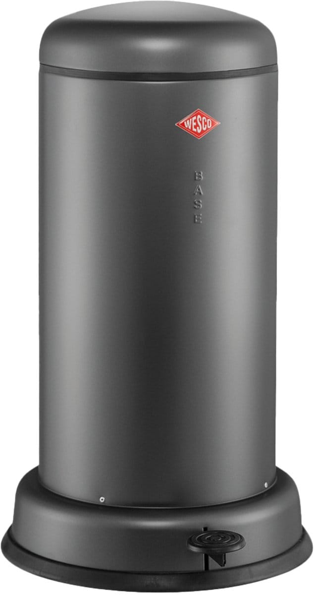 WESCO Baseboy Prullenbak met Soft Close | 20 Liter | Metaal - Mat grafiet | Pedaalemmer