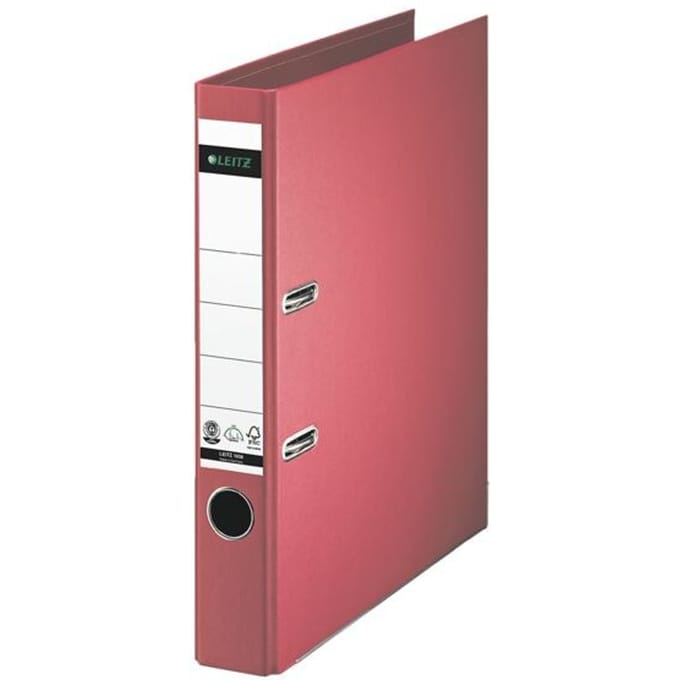 LEITZ® ordner 1007/1008, A4, rugbreedte 52 mm, per stuk, rood