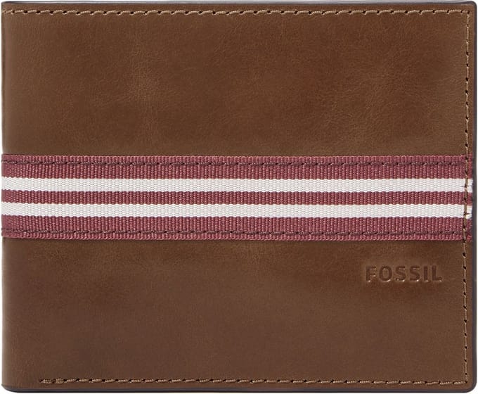 FOSSIL Portemonnee Jared Coin Pocket Bifold Brown Bruine
