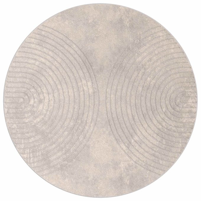 vidaXL - Binnen - kleed - GALATI - Beige - Ø - 120 - CM - Polyester