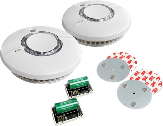 FireAngel ST-630-DET rookmelders incl. + W2-Module en montageset magnetisch, set van 2 stuks