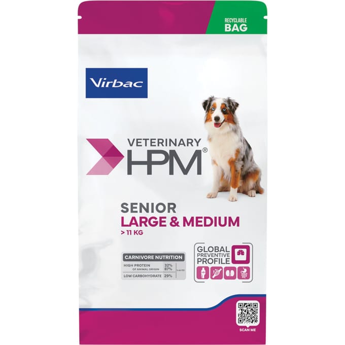 Virbac Veterinary HPM Senior Hond Groot & Medium - 12 kg
