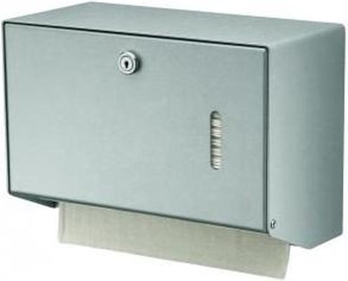 Handdoekdispenser aluminium klein voor Wandmontage van MediQo-line