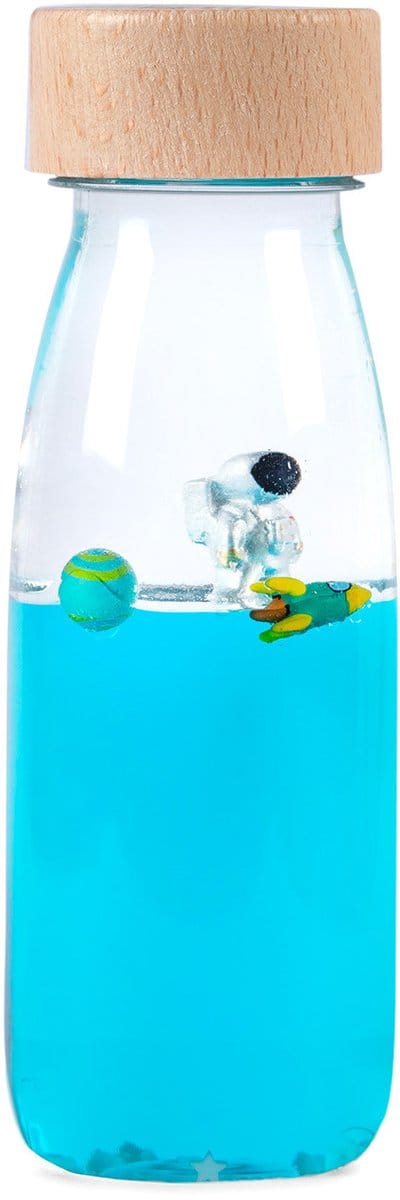 Petit Boum - Babyspeelgoed sensorische fles met geluid - Blauw