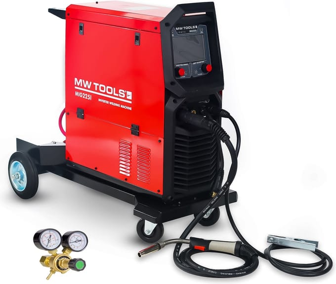 MIG industriële synergie lasinverter 30A-220A 230V MW Tools MIG225I