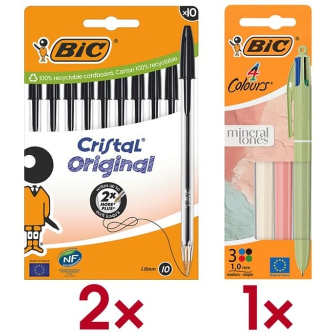 BIC Cristal Original - Balpen - Medium Punt (1mm) - Pennen - Zwarte Inkt - Pen - 10 Stuks