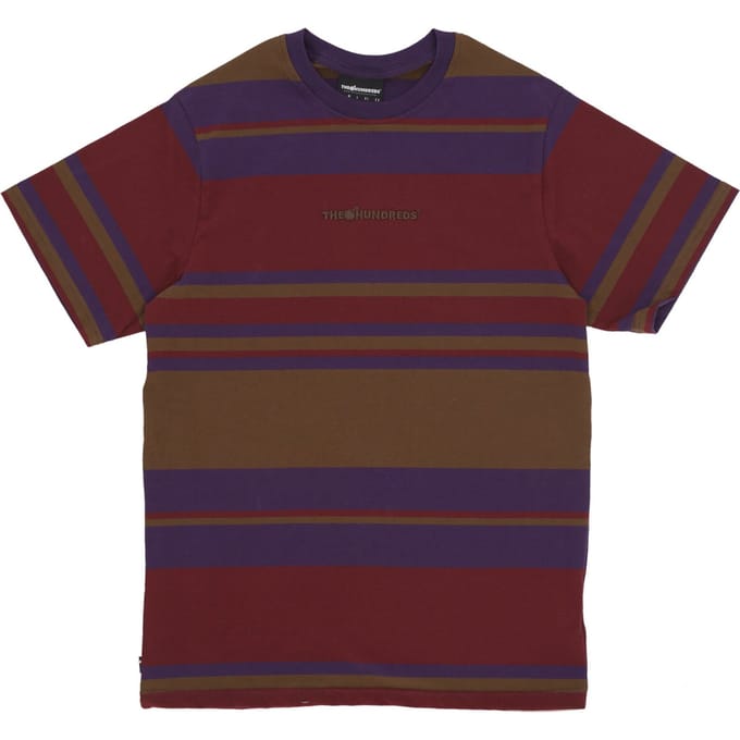 Heren Stone Stripe Tee bordeaux T-shirt