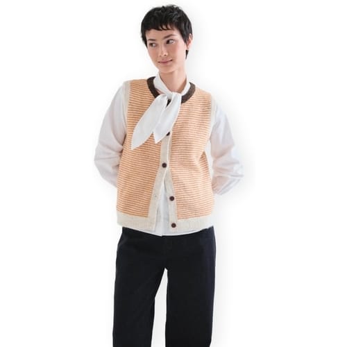 Trui Compania Fantastica COMPAÑIA FANTÁSTICA Vest 10241 - White/Orange