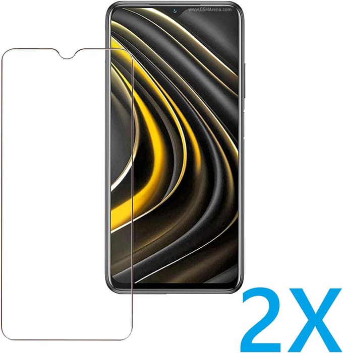 Glasplaatje Geschikt voor: Xiaomi Poco M3 - 2x Screenprotector - screen protector - glas - bescherm - beschermglas