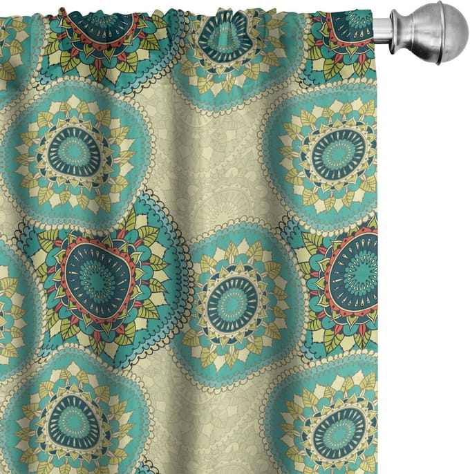 ABAKUHAUS Mandala Gordijnen – 2x75x225 cm – Multicolor