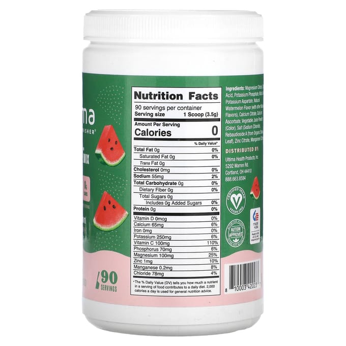 Ultima Replenisher, Mélange d'électrolytes, Saveur pastèque, 11,1 oz (315 g)